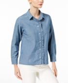 Weekend Max Mara Zibello Ruffled Chambray Shirt