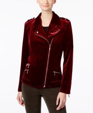 Inc International Concepts Velvet Moto Jacket, Only At Macy's