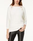 Xoxo Juniors' Lace-up Eyelash Sweater