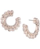 Dkny Rose Gold-tone Crystal Hoop Earrings