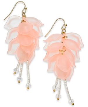 Inc International Concepts Gold-tone Petal & Bead Drop Earrings, Created For Macy's