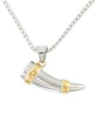 Legacy For Men By Simone I. Smith Shark's Tooth 24 Pendant Necklace In Stainless Steel & Yellow Ion-plate
