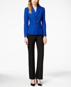 Le Suit Colorblocked Three-button Pantsuit