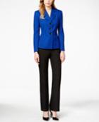 Le Suit Colorblocked Three-button Pantsuit