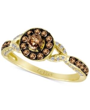 Le Vian Chocolatier Diamond Halo Ring (5/8 Ct. T.w.) In 14k Gold
