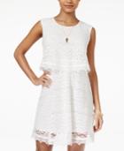 Sequin Hearts Juniors' Sleeveless Lace Popover Dress