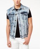 Inc International Concepts Men's Acid Wash Cut-off Denim Jacket, Created For Macy's