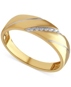 Beautiful Beginnings Men's Diamond Accent Wedding Band In 14k Gold