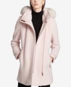Calvin Klein Faux-fur-trimmed Asymmetrical Walker Coat