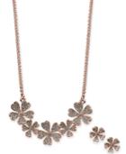 Charter Club Crystal Flower Collar Necklace & Stud Earrings