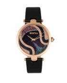 Bertha Quartz Trisha Collection Black Leather Watch 39mm