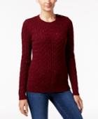 Charter Club Embellished Cable-knit Sweater, Only At Macy's