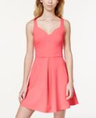 In Awe Of You By Awesomeness Tv Juniors' Ponte-knit Sweetheart Fit-and-flare Dress