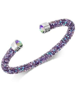 Swarovski Silver-tone Crystal Rock Cuff Bracelet
