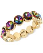 Betsey Johnson Gold-tone Faceted Stone Stretch Bracelet