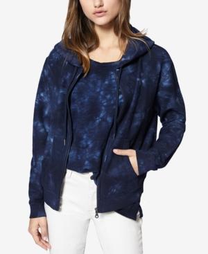 Sanctuary Venice Raisin Cotton Tie-dyed Zippered Hoodie