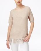 G.h. Bass & Co. Fringed Elbow-sleeve Sweater