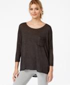 Calvin Klein Performance Three-quarter-sleeve High-low T-shirt