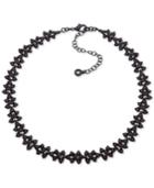 Anne Klein Black-tone Crystal Collar Necklace, 16 + 3 Extender, Created For Macy's