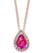 Effy Pink Sapphire (3/4 Ct. T.w.) & Diamond Accent 18 Pendant Necklace In 14k Rose Gold