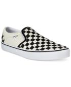 Vans Men's Asher Canvas Checkered Slip-on Sneakers Men's Shoes