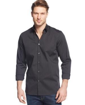 Alfani Red Slim-fit Lodi Striped Shirt