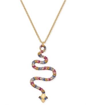 Kate Spade New York Gold-tone Colored Cubic Zirconia Snake Pendant Necklace