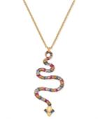 Kate Spade New York Gold-tone Colored Cubic Zirconia Snake Pendant Necklace