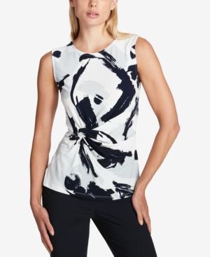 Dkny Printed Side-twist Top