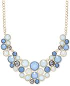 Inc International Concepts Gold-tone Blue Stone Statement Necklace, Only At Macy's