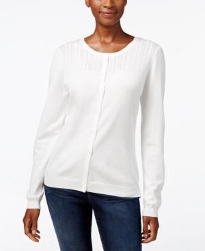 Karen Scott Petite Pointelle Cardigan, Only At Macy's