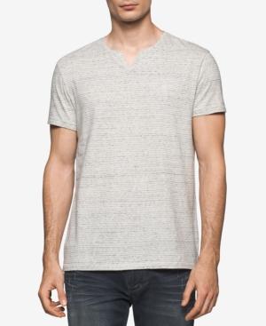 Calvin Klein Jeans Men's Heathered Striped Cotton T-shirt