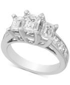 Diamond Three Stone Engagement Ring (3 Ct. T.w.) In 14k White Gold