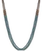 Lonna & Lilly Gold-tone Blue Bead Multi-row Necklace