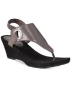 White Mountain Aida Thong Wedge Sandals Women's Shoes