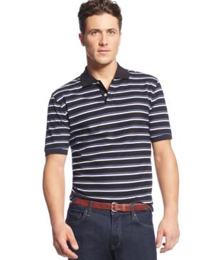 Club Room Big And Tall Short Sleeve Striped Performance Polo
