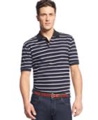 Club Room Big And Tall Short Sleeve Striped Performance Polo