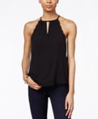 Bar Iii Lace-trim Keyhole Halter Top, Only At Macy's