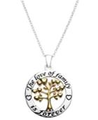 Inspirational Family Is Forever Pendant Necklace In 14k Gold-flashed Sterling Silver