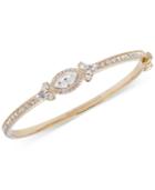 Givenchy Gold-tone Crystal And Pave Hinged Bangle Bracelet