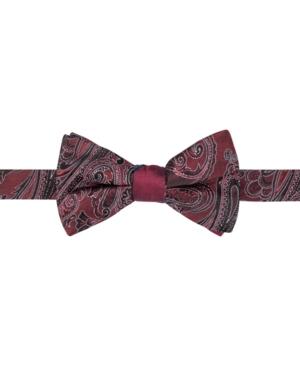 Ryan Seacrest Distinction Men's Reversible Paisley Stripe Pre-tied Bow Tie, Created For Macy's