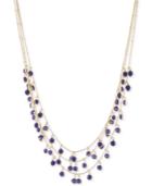 Anne Klein Gold-tone Shaky Bead Multi-layer Necklace