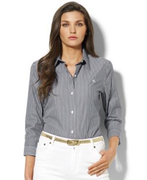 Lauren Ralph Lauren Petite Wrinkle-resistant Pinstripe Shirt