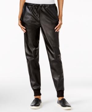 Chelsea Sky Faux-leather Jogger Pants, Only At Macy's