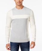 Alfani Men's Big And Tall Lightweight Colorblocked Knit Sweater, Regular Fit