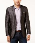 Tallia Men's Slim-fit Black/brown Medallion Sport Coat