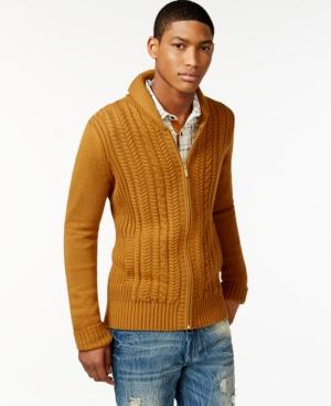 Sean John Cable-knit Zip Cardigan