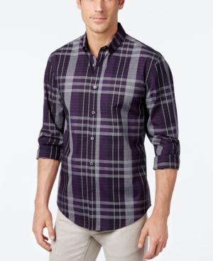 Alfani Men's Plaid Long-sleeve Shirt, Classic Fit