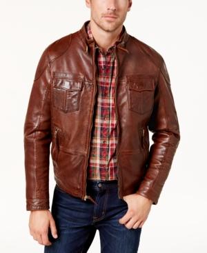 Bs By Blake Shelton Men's Leather Bomber Jacket