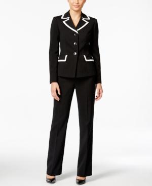 Le Suit Three-button Contrast-trim Pantsuit